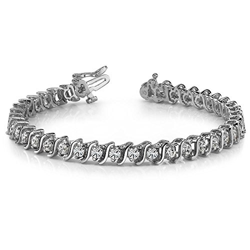 Madina Jewelry 5.00 ct Round Cut Diamond S-Type Tennis Bracelet 41cmQcVniOL