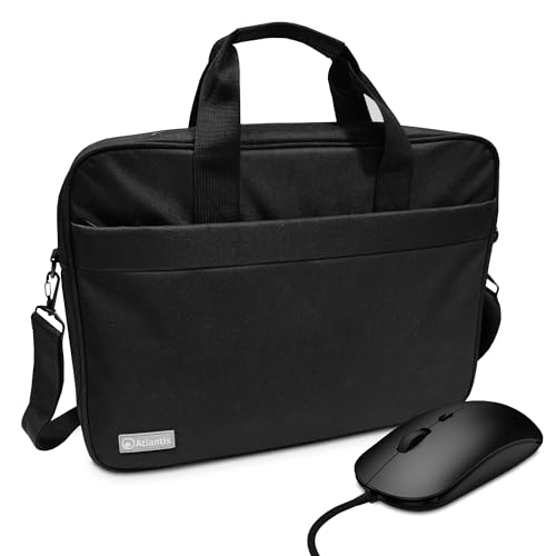 Atlantis Borsa notebook 15.6' pollici + Mouse USB, a tracolla modello Lisbona, imbottitura interna,...