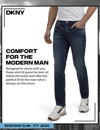 DKNY Men's Bedford Slim Fit Jeans for Men - Slim Fit Mens Stretch Denim Jeans for Men | Tapered Denim Pants 5