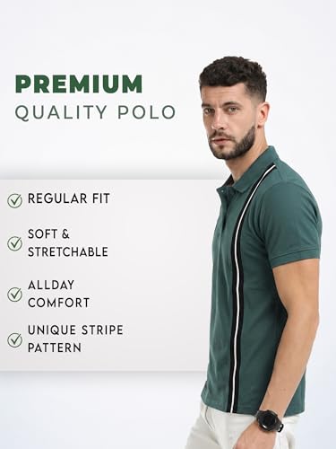 Image of fanideaz Branded Mens Half Sleeve Cotton Striped Polo T-Shirt for Mens || Polo Tshirt for Men || Branded Tshirt for Men