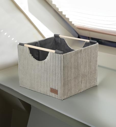 Image of OBSESSIONS Compact and Durable Foldable Laundry Basket ? Maximize Space with a Multi-Storage Design, Easy to Use and Travel-Friendly, Taupe Color,Dimensions (W)26 x (L)28 x (H)23 cm