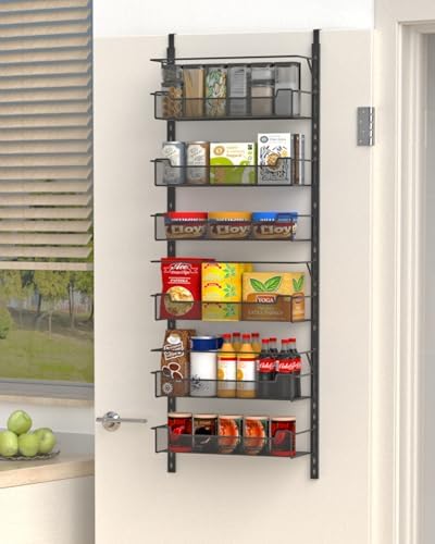 Over the Door Pantry Organizer, 6-Tier Over the Door Organizer wi...