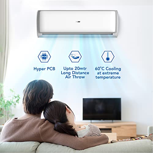 Image of Haier 1.0 Ton 5 Star Frost Self Clean Inverter Split AC(Copper with 5-in-1 easy convertible, 60 degree Cooling at Extreme Temperature, 2022 Model, White body with Silver Strip)