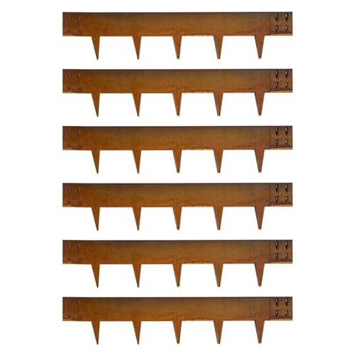 GZGNEEVL bordure paysagère acier corten 40" L x 8" H, style rustique, 6 paquets