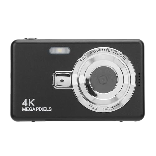 Cámara Dv, Cámara Digital 4k 2.4 Pulgadas Anti Shake Fotos Anti Shake Fotos de 50 MP Portátil 16x de Navidad con Luz de Relleno para Momentos de Grabación (32GB)