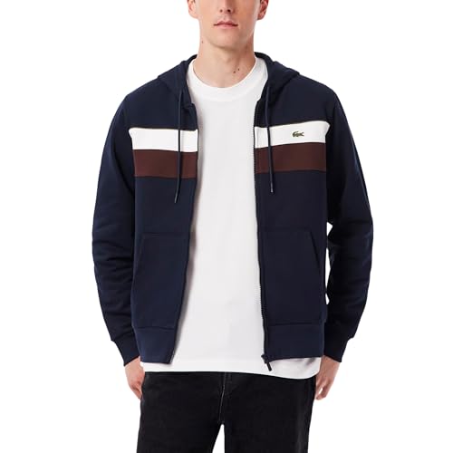 Sweatshirt Lacoste Homme zippé et colorblock pour un style chic au quotidien
