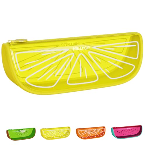 MIILLPOP Estuche Transparente, Estuche para Lápices Portátil de PVC, Cierre de Cremallera, Kawaii Neceser, Multifuncional Organizador para Papelería Cosméticos, Viajes y Material de Oficina