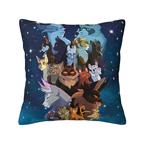 Warriors Cats Throw Pillow Covers Square Decorative Pillowcase Cushion Case For Bedroom Living Room Couch Sofa Bed 18X18 Inch #TOP1