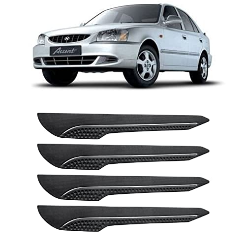 Image of AOSIS-Car Bumper Protector /Bumper Guard for Hyundai AccentViva with Single Chrome Stripe (4-Pcs)