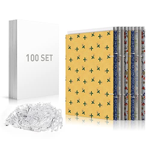 Thickened Fabric Organizer Boards for Books Comics & Magazines - 100 PCS of 7.5 * 10.5 Inch Comic Book & Magazine Backing Boards with U Shape Plastic Alligator Clips (400PCS)
