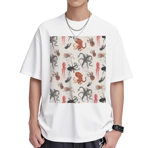 T-shirt en coton pour femme avec motif imprimé pieuvre raffiné