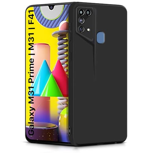 Image of WOW IMAGINE Slim Back Cover for Samsung Galaxy M31 Prime | M31 | F41 | Blade Series Ultra Thin Case with Lightweight Design | Camera Protection | Soft Matte Silicone Flexible Mobile Case - Black