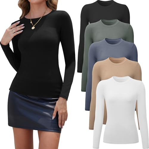 Hauts basiques pour femme à col rond aux finitions impeccables