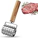 Produktbild Gfdg Fleischhammer Steak Hammer,Edelstahl Fleischklopfer Hammer,Fleischhammer für Schnitzel,Fleischklopfer Mallet,Cooking Meat Tenderizer Tool,mit Holzgriff,für Steak,Huhn,Fisch, Schwein