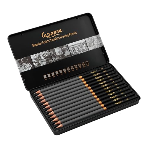 Cezanne Graphite Drawing Pencils Set - Assorted Set of 12