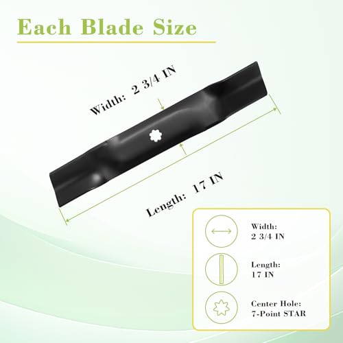 AM137757 GX21784 48 inch Mower Mulching Blade For John Deere 48 inch mower blades Replace John Deere D140 E140 D160 E160 E170 E150 LA145 LA140 LA155 155C 48" Deck GY20852 AM137757 AM141035 (3Pack) — view 3