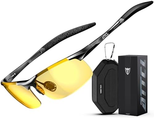 ATTCL Sonnenbrille Herren Polarisiert Sports UV400 Leicht Wrap-Around AL-MG | HD TAC Linse, Blendschutz, Rutschfest, Verspiegelt, Verstellbare Nasenpolster, Autofahren, Angeln, Gol