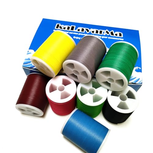 (8pcs*130yd) Kalavarma Rod Wrapping Colorfast Thread 8 Color Size D Every Spool 130yd, 120M