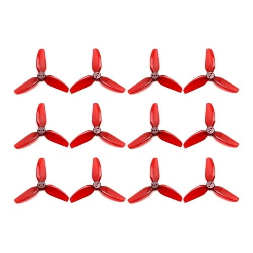 Hélices T3X3X3 3030 à 3 pales en PC rouge pour drone FPV Freestyle et cinewhoop 3 pouces