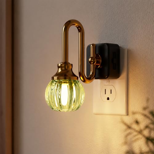 Image of JandCase Night Light, Night Lights Plug into Wall Green Tulip