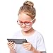 Kids Blue Light Blocking Glasses Silicone Flexible Square Eyeglasses Frame with Glasses Rope, for Children Age 3-12 (Pink/Blue)