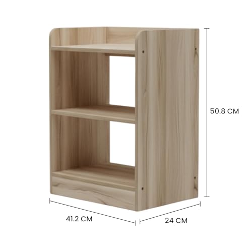 Image of WonderStand SOMNIA | 3 Shelves Bedside Table (Asian Walnut) | Bed Side Table for Bedroom | End Table /Coffee Table /Home Decor Table /End Table for Living Room