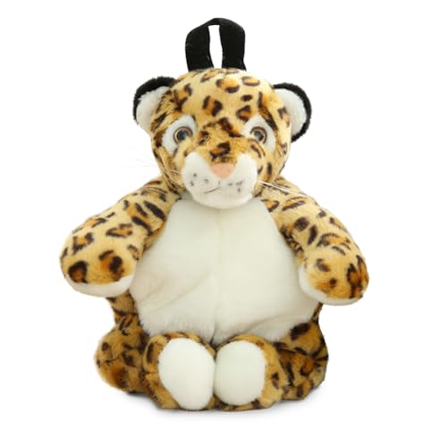 Image of Women Animal Teddy Bear Plush Backpack with Adjustable Straps (Golden Leopard)