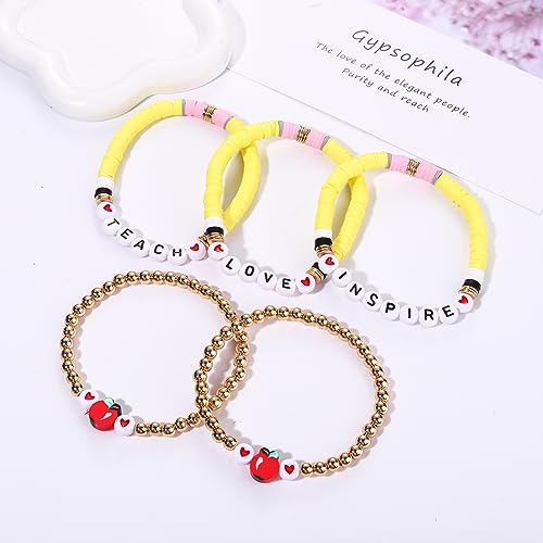 5 Pack Beaded Bracelet Stackable Christmas Thanksgiving St. Patrick’s Day Valentine's Day Beaded Stretch Bracelet Holiday Charm Bracelets Festive Jewelry Gifts for Women2