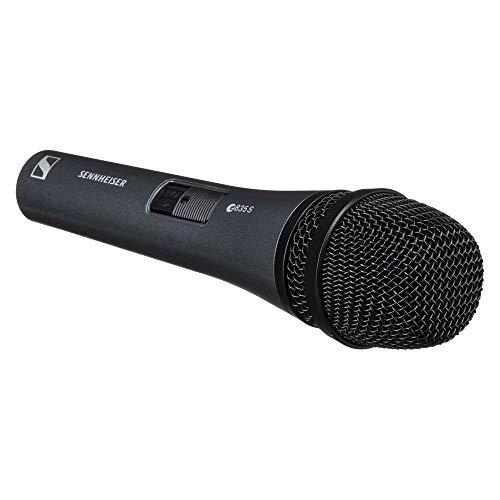 Sennheiser E835-S Dynamic Cardioid Vocal Microphone (On/Off Switch) With Tripod Mic Stand & Xlr-Xlr Cable Bundle #TOP3