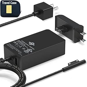 Surface Pro Laptop Charger [UL Listed] 65W Adapter Compatible for Microsoft Surface Pro 9/8/X/7/6/5/4/3, Surface Laptop 5/Studio/4/Go/3/2, Surface Go 3/2/1, Surface Book and Travel Case