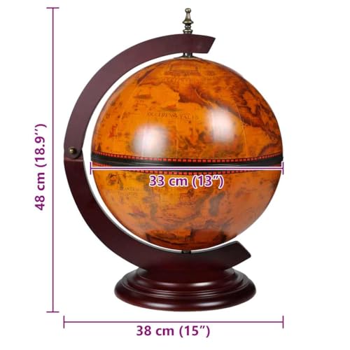 Minibar de globo terráqueo de madera para salones elegantes 5