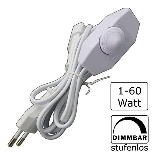 LED Dimmer 160 Watt mit 2m Kabel (Stecker + Buchse) stufenlos dimmbar