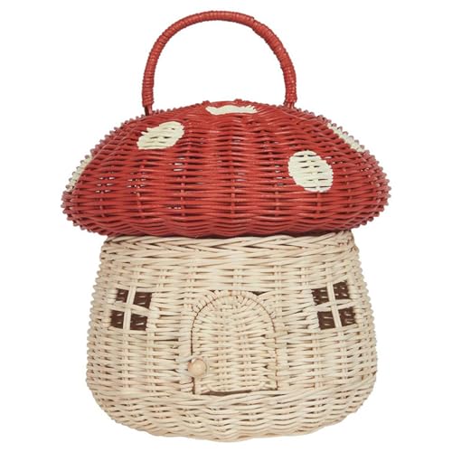 Cesta de setas de ratán de 11 pulgadas con forma de casa infantil 2