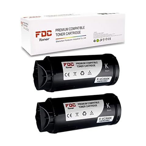 FDC Compatible 106R03862 Toner Cartridges Replacement for Xerox VersaLink C505 C505S C505X C500 C500N C500DN Printers (Black,2 Pack) Cover
