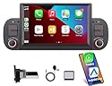 Double Din Autoradio für FIAT Panda 2013-2020 Apple kabellosem Carplay und Android Auto Sprachsteuerung mit 7 Zoll IPS/GPS Navi/Bluetooth/FM/AM/USB/EQ/Touch Display