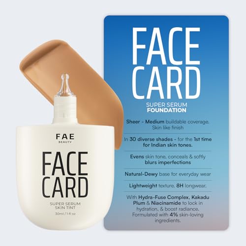 Image of FAE Beauty Face Card 4-in-1 Super Serum Skin Tint Trial Kit | Hydrates, Primes, Provides Coverage & Protects with SPF | Very Deep | Shades - 92N, 93N, 94N, 95O, 96N, 97N