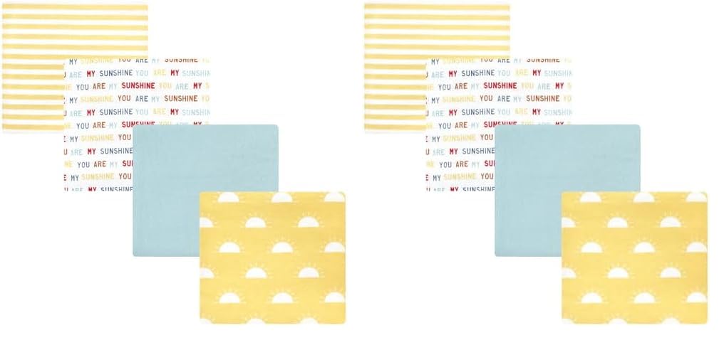 Hudson Baby Unisex Baby Cotton Flannel Receiving Blankets, My Sunshine, One Size (Pack of 2)