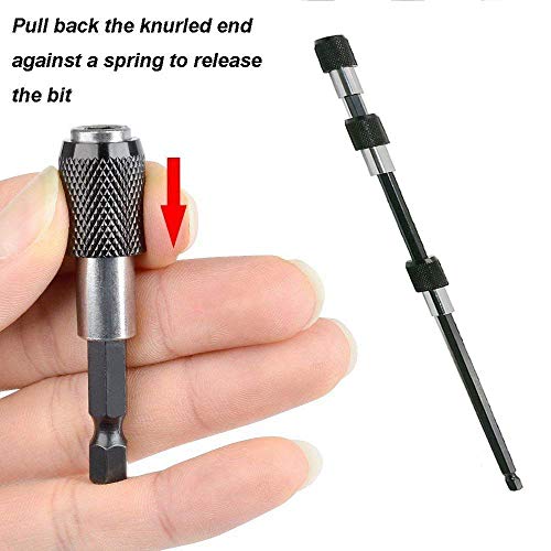 Eyech 3Pcs 1/4 Inch Hex Shank Magnetic Drill Bit Extension Quick Release Screwdriver Nut Drill Bit Holder Extension Kit Set For Impact Driver Bits -2/4/ 6 Inch Length #TOP3