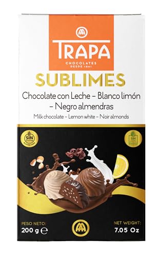TRAPA | Surtido Bombones Sublimes | Caja de 3 Sabores, 200 g | Sin Gluten y Sin Aceite de Palma