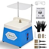 Stained Glass Grinder,4200r/min Mini DIY Grinding Tool, 110V 65W Portable Glass Grinder Kit with 5/8' + 1' Replaceable Diamond Grinder Bit for Glass Processing Arts Etc. (Blue)