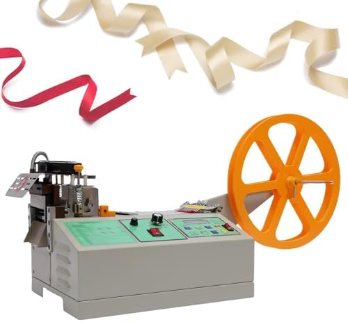 Automatic 110V Tape Cutting Machine for Webbing & Textile - 3.9" Ribbon Cutter for Knitwear & Leather - Efficient Single Heating Unit Device