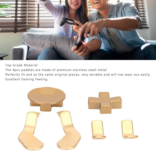 Image of Stainless Steel Joysticks Paddles Replacement Parts,Gaming Controller Accessories Include 4pcs Paddles and 2 D Pads for Elite Series 2