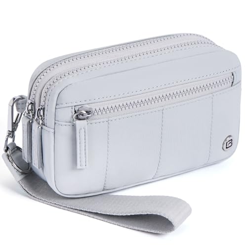 POIUGOYA Small Nylon Crossbody Bags for Women,RFID Wristlet Purse Built in Wallet, 4 Zipper Crossbody Wallet Phone Organizer