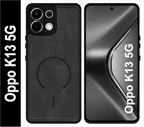 Image of SBMS Back Cover for Oppo K13 5G | Ultra Slim Soft Rubberised Hard Case | Oil Feel Soft Leather Back | Mag-Safe Design (Mag-Safe Not Support) | Camera Protection Case for Oppo K13 5G (Black)