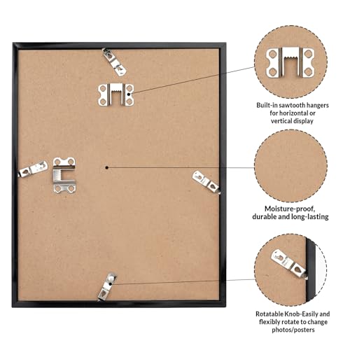 Image of LaVie Home 8x12 Picture Frame Black Set of 10, Display 8 x 12 Picture, Photo Frame Collage for Wall Gallery or Table Deco, Hanging or Tabletop Display