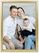 Golden State Art, 5x7 Classic Satin Aluminum Landscape Or Portrait Table-Top Photo Frame with Ivory Color Mat for 4x6 Photo & Real Glass (Gold)