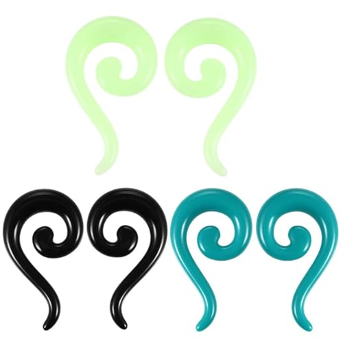 New 2026 2Pcs/Lot Acrylic Tail Spiral Ear Taper Stretcher Piercing Tribal Swirl Flesh Plug Hanger Expander Body Jewelry Fashion Trendy Accessories Creative Gift