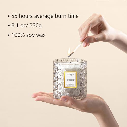 Hotel Scented Candle Natural Essential Oil, Luxury Scented Soy Jar Candle Gifts, Highly Scented, 8.1oz, Unique Blend to Promote Sleep & Relieve Stress - Image 3
