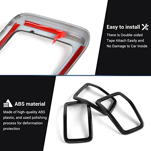 Image of JeCar Grille Inserts ABS Grill Cover Trim Kit Compatible with Jeep Cherokee 2019-2021 KL, Carbon Fiber Texture