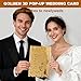 Tarjeta de Boda Desplegable 3D Pop-up Dorada Imagen de Tarjeta de Boda Desplegable 3D Pop-up Dorada